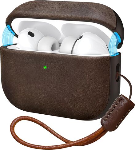 Delidigi Magnetic Lid Genuine Leather Case for AirPods Pro 3 (2025) in Kuwait