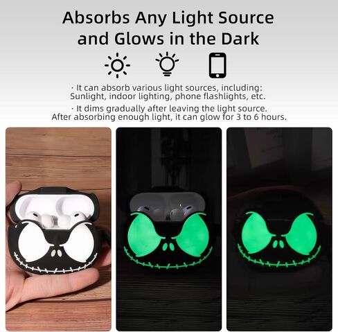 CCXNAS for AirPods Pro 3 Case with Cleaner Kit, Glow in ihe Dark, Black in Kuwait