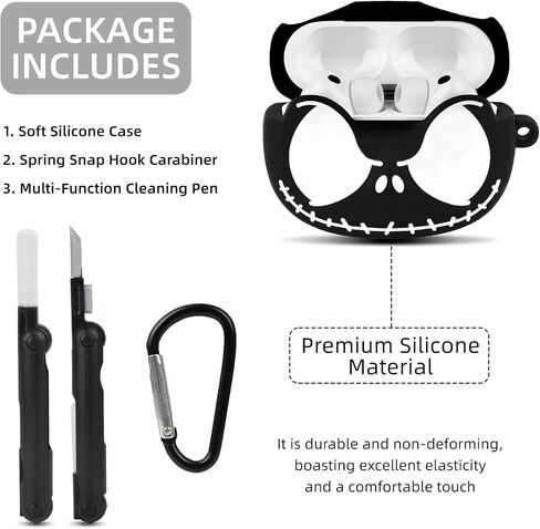 CCXNAS for AirPods Pro 3 Case with Cleaner Kit, Glow in ihe Dark, Black in Kuwait