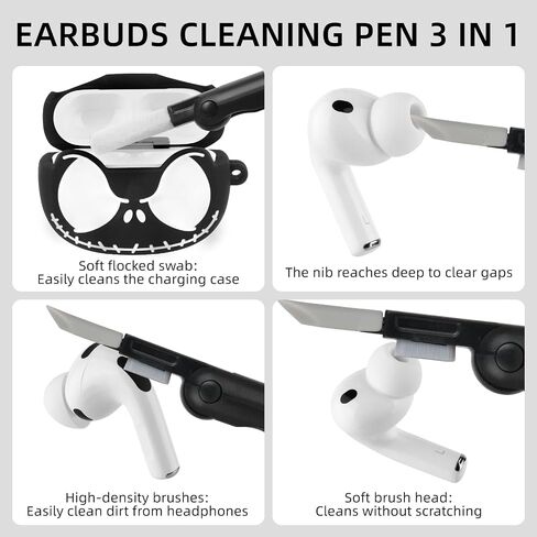 CCXNAS for AirPods Pro 3 Case with Cleaner Kit, Glow in ihe Dark, Black in Kuwait