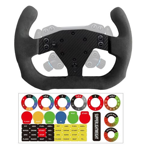 12 Inch Motorsport Style For Logitech G RS50 System or Pro SIM Racing Wheel;Supper lightweight Real Carbon Fiber Suede Compatible with Logitech RS Steering Wheel On Xbox Series X/S PS4/PS5 PC Wheel Hub (12 Inch Motorsport Style-Red) in Kuwait