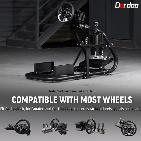 Dardoo Racing Simulator Cockpit Frame Fit for Logitech G27 G920 G923 G29, for Thrustmaster T300 T500, for Fanatec,Adjustable Driving Wheel Stand, Not Included Wheel,Pedal,Handbrake,Shifter & Seat in Kuwait