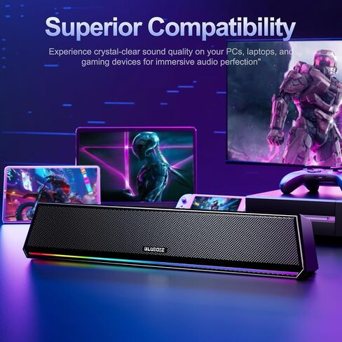 Bluedee Computer Speakers for Desktop PC, Bluetooth & USB PC Sound Bar RGB in Kuwait