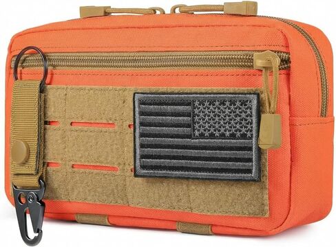Tactical Molle Admin Pouch with US Flag Patch and Keychain - Utility Laser Cut Tactical EDC Tool Pouch Bag in Kuwait