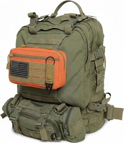 Tactical Molle Admin Pouch with US Flag Patch and Keychain - Utility Laser Cut Tactical EDC Tool Pouch Bag in Kuwait