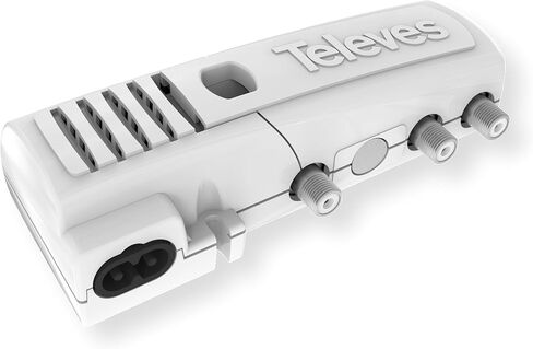 Televes 550104 Power Supply Unit, UL Listed, Built-in 2-Ways Splitter, 12V 220mA, F-Connector, Antenna Power Inserter in Kuwait