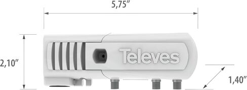 Televes 550104 Power Supply Unit, UL Listed, Built-in 2-Ways Splitter, 12V 220mA, F-Connector, Antenna Power Inserter in Kuwait