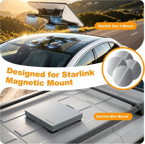 4Pcs Magnetic Mount Plates for Starlink Mini/Gen 3, Adhesive Metal Plate Magnetic Pads for Car Truck RV SUV Aluminum/Glass Cab Roof, Starlink Mounting Accessory for Satellite Dish Magnetic Car Mount in Kuwait