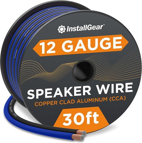 InstallGear 12 Gauge Speaker Cable (30ft - Blue/Black) - Car & Home Theater Speaker Wire for Stereos, Surround Sound, Radio in Kuwait