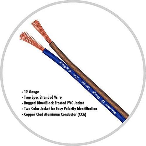 InstallGear 12 Gauge Speaker Cable (30ft - Blue/Black) - Car & Home Theater Speaker Wire for Stereos, Surround Sound, Radio in Kuwait