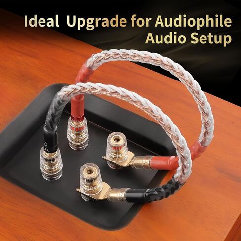 Hi-Fi 7N OCC Speaker Jumper Cables Banana Plug to Y Spade 4 Pack in Saudi Arabia
