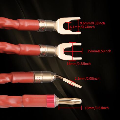 Hi-Fi 7N OCC Speaker Jumper Cables Banana Plug to Y Spade 4 Pack in Saudi Arabia
