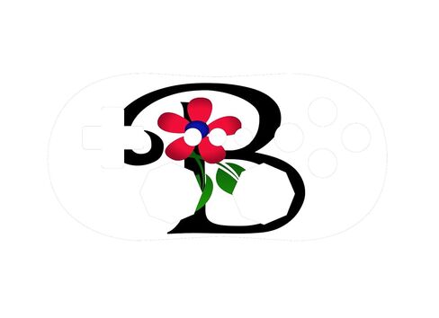 Monogram Letter B With Flower Vinyl Decal Sticker Skin by Debbie's Designs for Wii Classic Controller in Kuwait