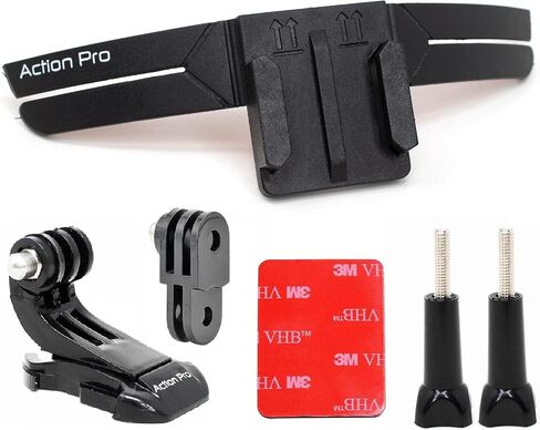 Action Pro 3M Slim Flexible Helmet Chin Mount Strap Compatible with GoPro Hero 13 12 11 10 9 8 7 6 5 4, SJCAM, DJI Osmo 5 4, Insta 360 x4 x3, SJCAM, Xiaomi, Yi Action Cameras (Black) in Kuwait