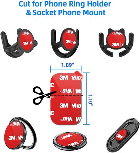 volport 5 Pack Rectangle Heat Resistance Double Side Tape 3M VHB Sticker Pads Sticky Adhesive Replacement for Magnetic Dashboard Car Mount Holder Base for Dash Magnet Phone Mounts & Ring Grip Socket in Saudi Arabia