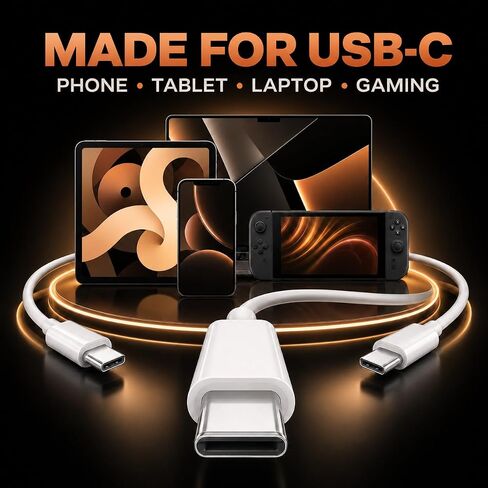 3 Pack 6FT 60W USB-C to USB-C Fast Charging Cable for iPhone 17 Samsung S26 in Kuwait
