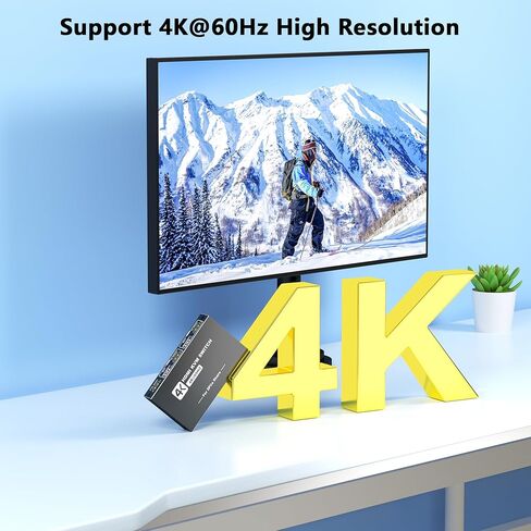 USB 3.0 HDMI KVM Switch 1 Monitors 2 Computers, 4K@60Hz KVM Switch, USB Switch, KVM Switches for 2 Computers Sharing Monitor Keyboard Mouse Printer, Included 2 HDMI Cables 2 USB Cables and Controller in Kuwait