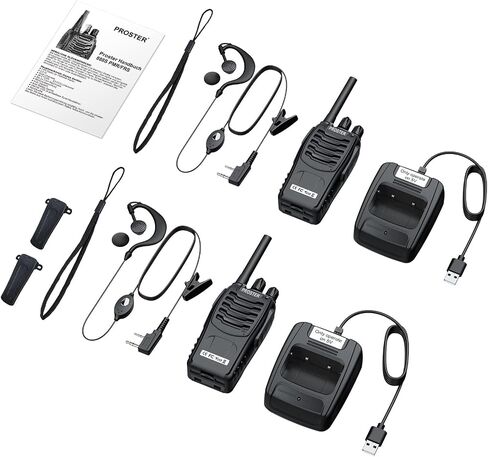 Proster Walkie Talkies 1 Pair - 16CH Long Range USB Rechargeable 2-Pack in Saudi Arabia