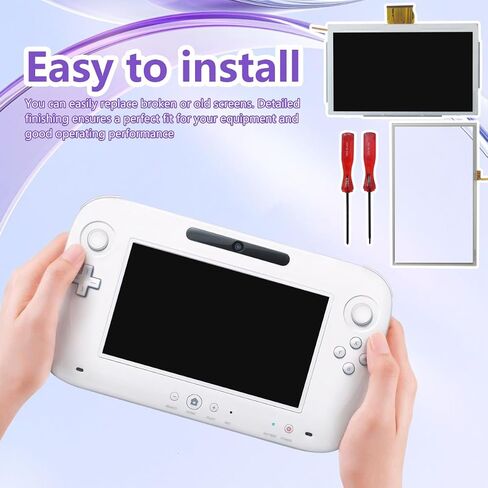 Vicue Updated LCD Touch Screen Digitizer Glass LCD Screen Repair Tools Fit for Nintendo Wii U Gamepad (LCD Screen & Touch Screen) [video game] in Kuwait