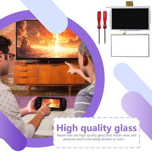 Vicue Updated LCD Touch Screen Digitizer Glass LCD Screen Repair Tools Fit for Nintendo Wii U Gamepad (LCD Screen & Touch Screen) [video game] in Kuwait