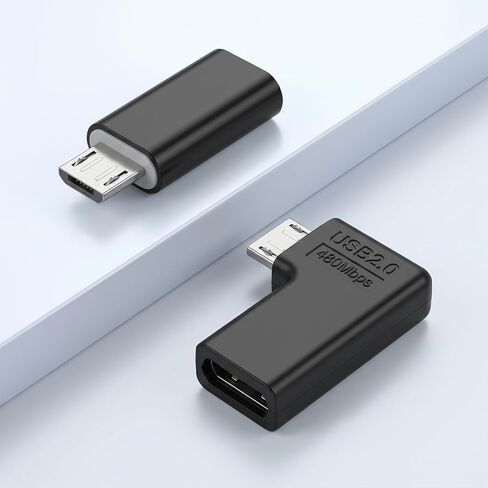 SynHHergyx USB C to Micro USB Adapter 3 Pack USBC to USB Micro Adapter USB-C Type-C Female to USB 2.0 5Pin Male Data Adapters 90 Degree Left & Right Angled Type in Kuwait