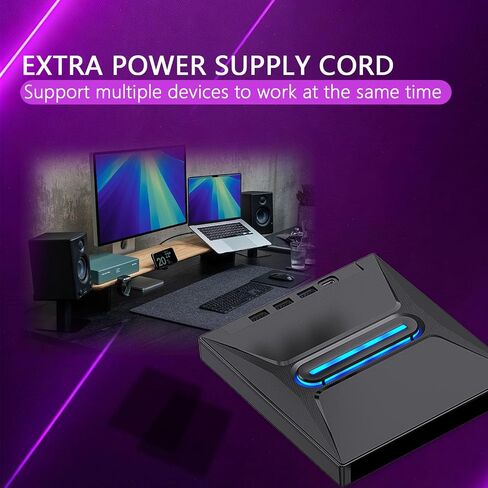 7 in 1 External USB DVD Drive and Card Reader for Laptop Desktop MacBook 11 10 USB 30 Type C Portable RW Burner Writer with Three USB Ports and Slots (Black, 15.5CM) in Kuwait