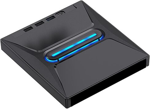 7 in 1 External USB DVD Drive and Card Reader for Laptop Desktop MacBook 11 10 USB 30 Type C Portable RW Burner Writer with Three USB Ports and Slots (Black, 15.5CM) in Kuwait