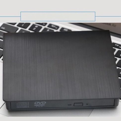 External Portable DVD Drive USB Reader Writer for Laptop Desktop Plug Play Slim Design (Black, 14cm) in Kuwait