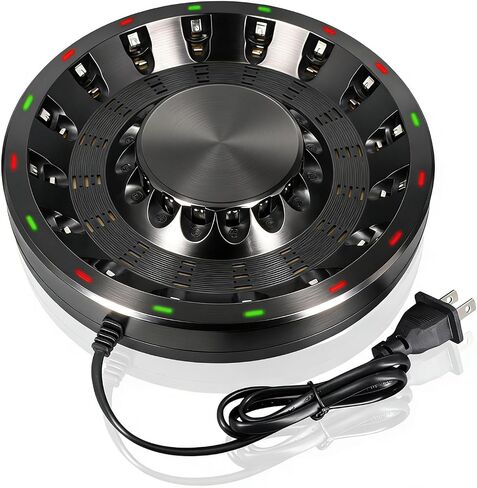 16 Bay AA AAA Battery Charger (Updated, High Speed Charging) with Smart LED Light and Plug, for NIMH NICD Rechargeable Batteries and More in Saudi Arabia