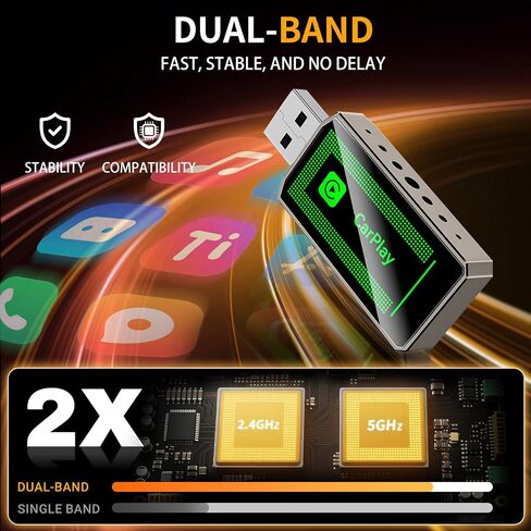 2-in-1 Wireless CarPlay & Android Auto Adapter in Kuwait