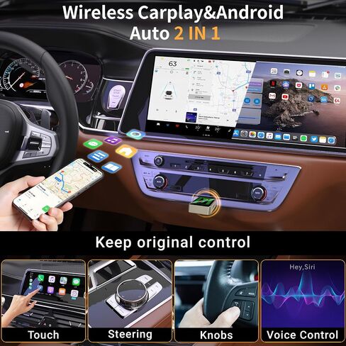 2-in-1 Wireless CarPlay & Android Auto Adapter in Kuwait