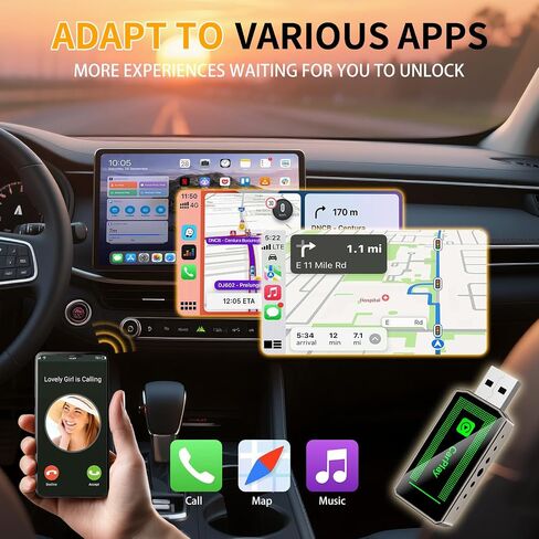 2-in-1 Wireless CarPlay & Android Auto Adapter in Kuwait