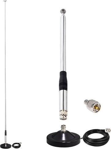27Mhz CB Antenna Telescopic Antenna Rod (9 in to 51 in) w/Magnetic Base BNC Connector for Handheld Home CB Portable Radios Indoor Transceiver Walkie Talkies Handheld Radio in Kuwait