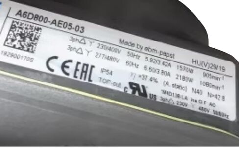 A6D800-AE05-03 230/400V 5.92/3.42A 1570/218W 1800RPM coolig Fan in Saudi Arabia