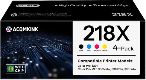 218X Toner Cartridges 4 Pack with Chip Compatible Replacement for HP 218X in Kuwait
