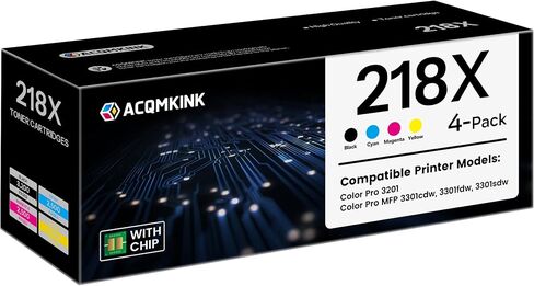 218X Toner Cartridges 4 Pack with Chip Compatible Replacement for HP 218X in Kuwait