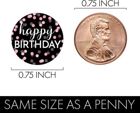 70th Birthday Candy Stickers for Women, Pink and Black, 180 Count in Saudi Arabia