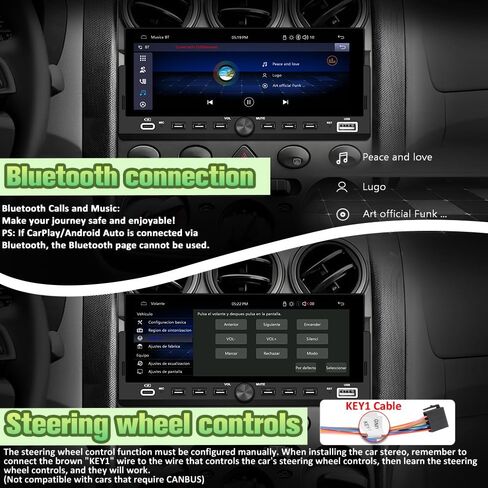 Single Din Radio Car Stereo with Wireless CarPlay & Android Auto in Kuwait
