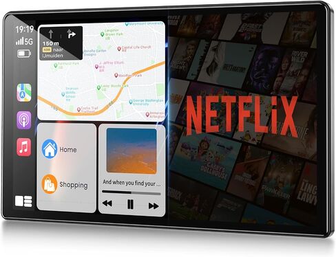 11.3" Wireless Carplay Screen for Car with N-etflix/YouTube/TikTok, Upgraded A-pple CarPlay & Android Auto Screen,Portable AI Magic Box with Backup Camera/Navigation/Voice Control,for All Vehicles in Kuwait