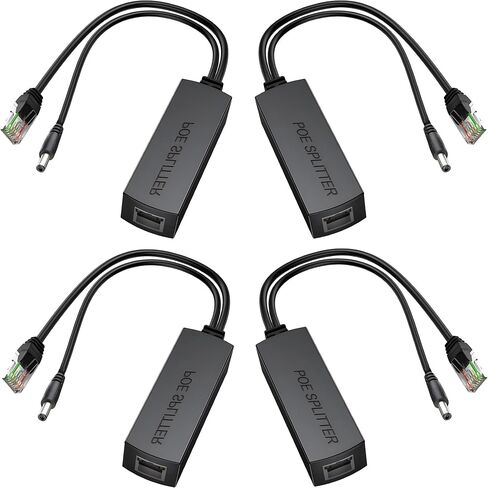 4-Pack PoE Splitter 12V 1.2A, Active PoE to 2.1mm DC, Up to 328ft in Kuwait