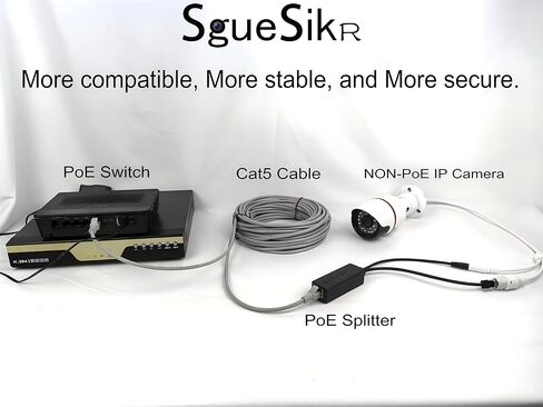 4-Pack PoE Splitter 12V 1.2A, Active PoE to 2.1mm DC, Up to 328ft in Kuwait