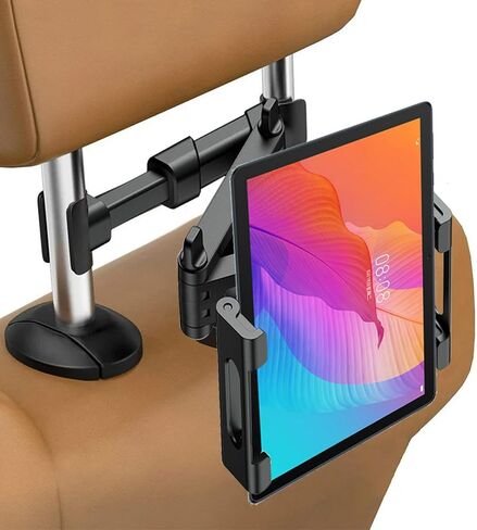 iayokocc Car Headrest Tablet Holder, Headrest Mount Car Tablets Holder Truck 360 Degree Rotation Adjustable Extendable, Tablet Bracket for Auto in Kuwait