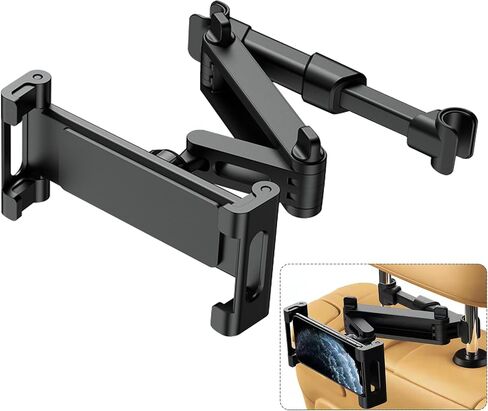 iayokocc Car Headrest Tablet Holder, Headrest Mount Car Tablets Holder Truck 360 Degree Rotation Adjustable Extendable, Tablet Bracket for Auto in Kuwait