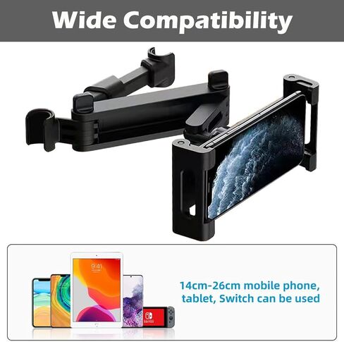iayokocc Car Headrest Tablet Holder, Headrest Mount Car Tablets Holder Truck 360 Degree Rotation Adjustable Extendable, Tablet Bracket for Auto in Kuwait