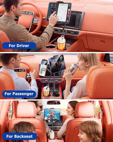 2-in-1 Tablet iPad Cup Holder Mount with Flexible Metal Arm in Kuwait