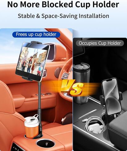 2-in-1 Tablet iPad Cup Holder Mount with Flexible Metal Arm in Kuwait