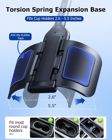 2-in-1 Tablet iPad Cup Holder Mount with Flexible Metal Arm in Kuwait