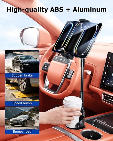 2-in-1 Tablet iPad Cup Holder Mount with Flexible Metal Arm in Kuwait