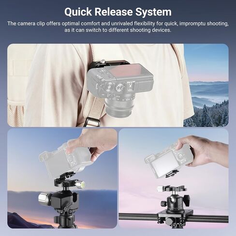 NEEWER Camera Backpack Clip, Quick Release Camera Clip Mount, Compatible with PD System & Arca Type Plate, Secure Locking, 22lb Load for DSLR Mirrorless Cameras in Kuwait
