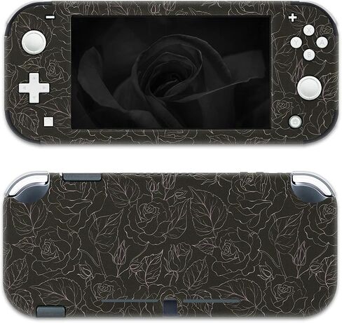 BelugaDesign Rose Switch Skin | Pastel Sticker Wrap Vinyl Decal | Flower Valentine Cute Compatible with Nintendo Switch (Switch Lite, Black) in Kuwait